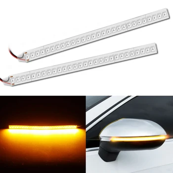 

Side Light Rearview Mirror Strip Lamp Amber 15CM 180 degree Fashion 2pcs