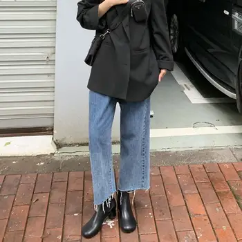 

Autumn/Winter 2020 Simple Martin Single Boots Retro Thick Heel Women's Short Boots Leather Mid-Heel Ankle Boots X466