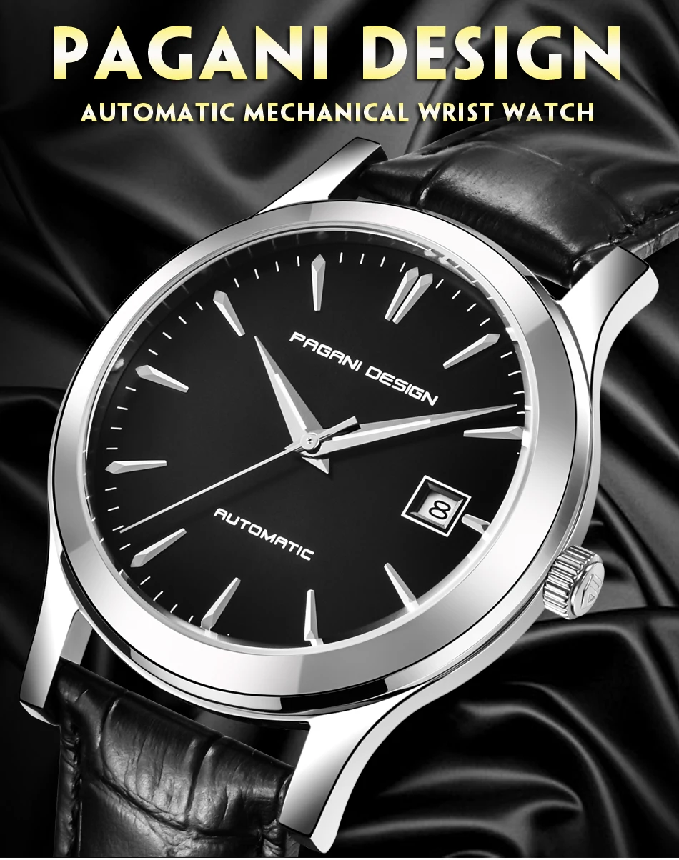 2021 New PAGANI DESIGN Luxury Men Mechanical Watches Business 100m Waterproof Clock Genuine Leather Automatic Watch Reloj Hombre