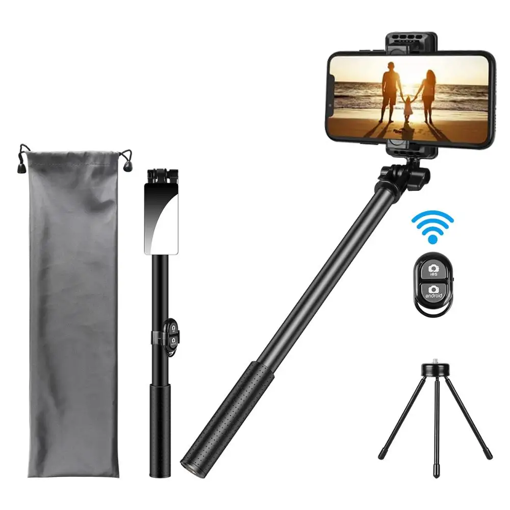 

3 in 1 Expandable Wireless Bluetooth 360 Degree Selfie Stick Tripod Mini With Remote Control Foldable Tripod For Smartphone