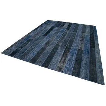 

249x307 Cm Blue Handmade Modern Patchwork Rug-8x10 Ft