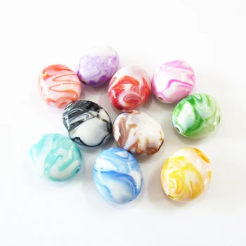 

(Choose Color First ) Wholesale Irregular Double Color Oval Bead /Imitations Marble Crack /Jewelry Accessories /DIY/Hand Made