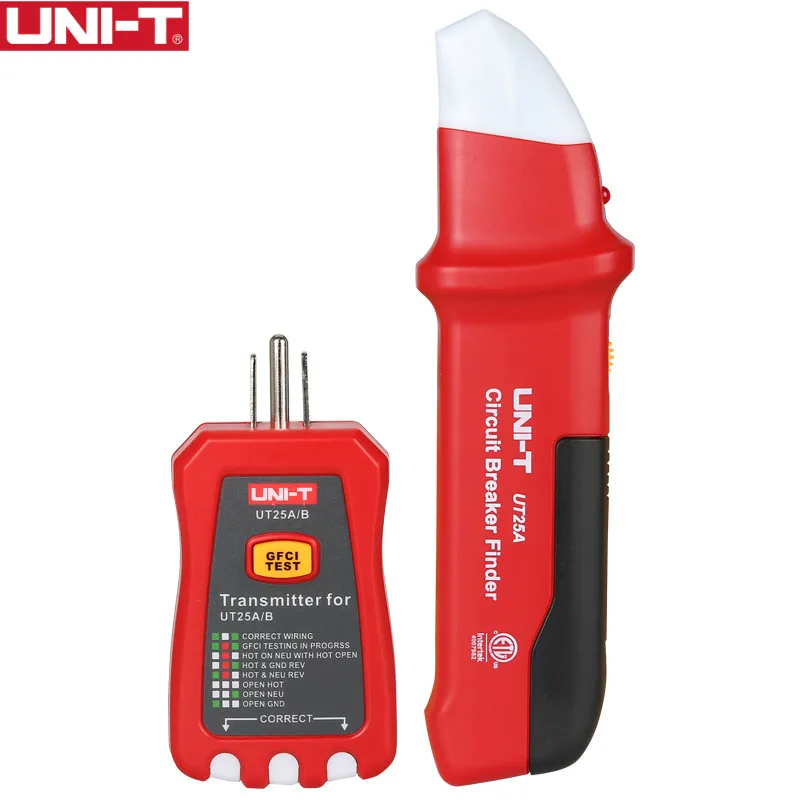 

UNI-T UT25A High Performance Automatic Circuit Breaker Finder Socket ground Tester with LED Indicator electronic component test