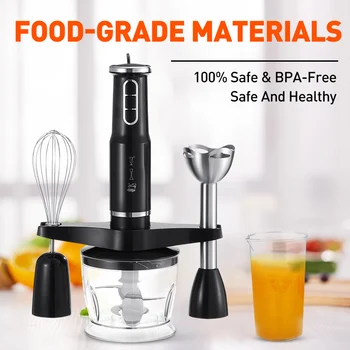 

600W 3 Speed 4 in 1 Multifunction Electric Food Processor Mixer Kitchen Detachable Hand Blender Egg Beater Vegetable Stand Blend