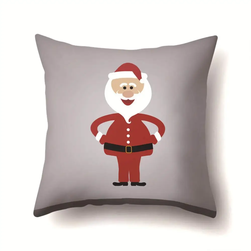 2BZ-40543-295 1Pcs Santa Pattern Christmas Cushion Cover 45*45 Decorative Throw Pillow Xmas New Year Home Decor Polyester Pillowcase 40543 - Цвет: 2BZ-40543-295