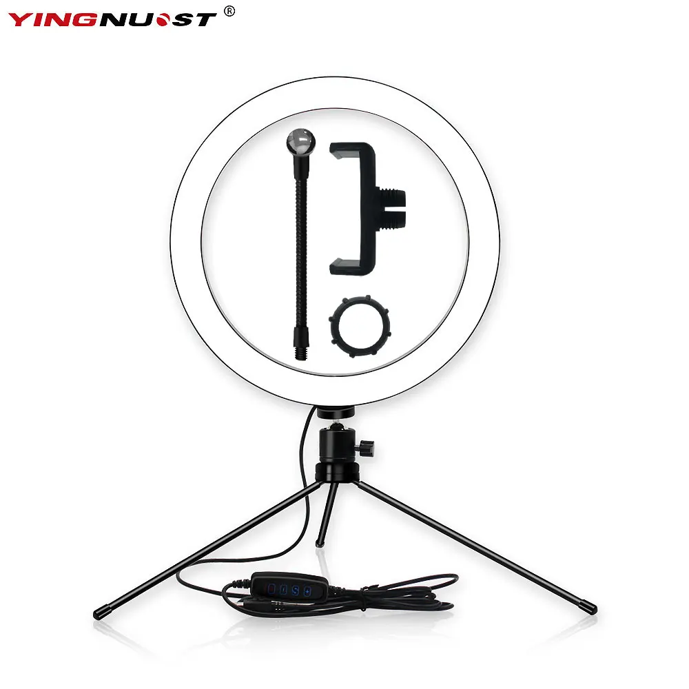 

26 /10inch Selfie Ring light Kit with Phone Clip Table Stand for Makeup Beauty,Video Recording Desttop lighting ,LED Ring Lamp