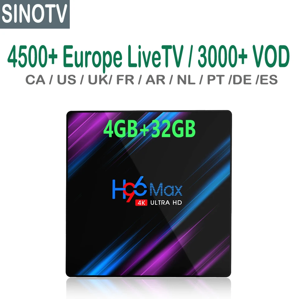 H96max 4K французский IPTV Box 4 ГБ 32 ГБ Bluetooth с Full HD арабские каналы Италия Albany США латинский Африканский Великобритания Европейский Live tv