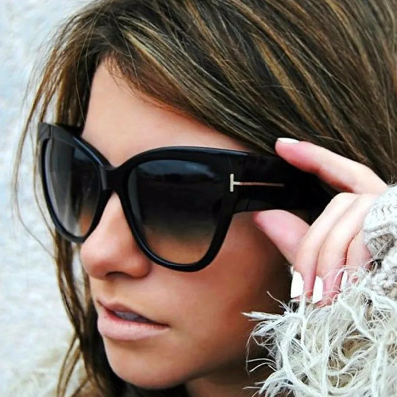 

Kilig 2019 Vintage Brand Sexy Ladies Oversized Cat Eye Sunglasses Women Big T Frame Gradient Sun Glasses Female Oculos UV400