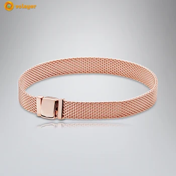 

Volayer 925 Sterling Silver Bracelets Rose Pan Reflexions Bracelet Friendship Bangles for Women Jewelry Making Birthday Gift