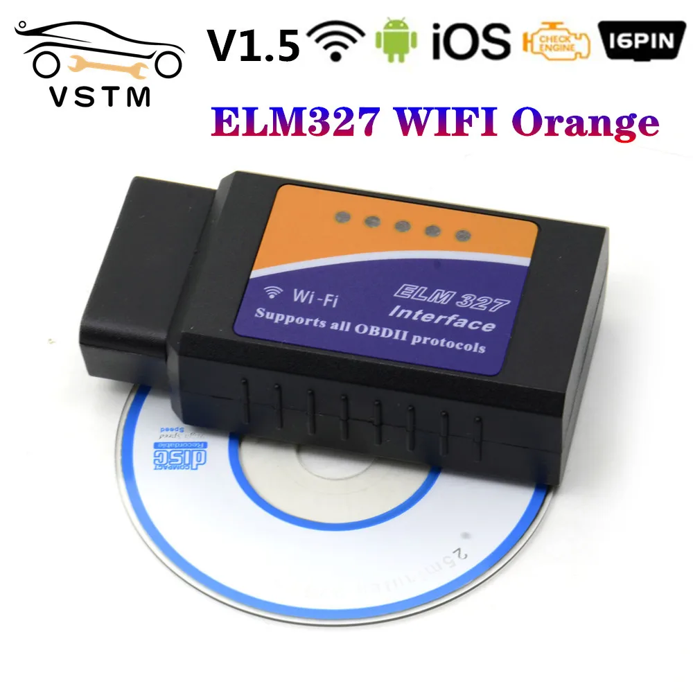 2021 новейший сканер ELM327 V1.5 WIFI OBD2 OBDII автомобильный считыватель кодов elm 327 WiFi 1 5