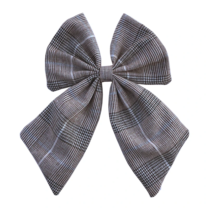 Vintage Plaid-030 Винтажные клетчатые хлопковые тканевые банты для волос для маленьких девочек женские заколки для волос Preppy Sailor банты заколки для волос аксессуары для волос - Цвет: Vintage Plaid-030