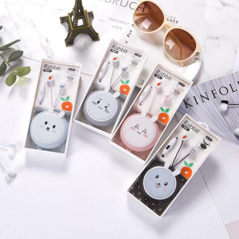 Cute Cute Rabbit Bow Earphones Fashion Cartoon Storage Bag Voice