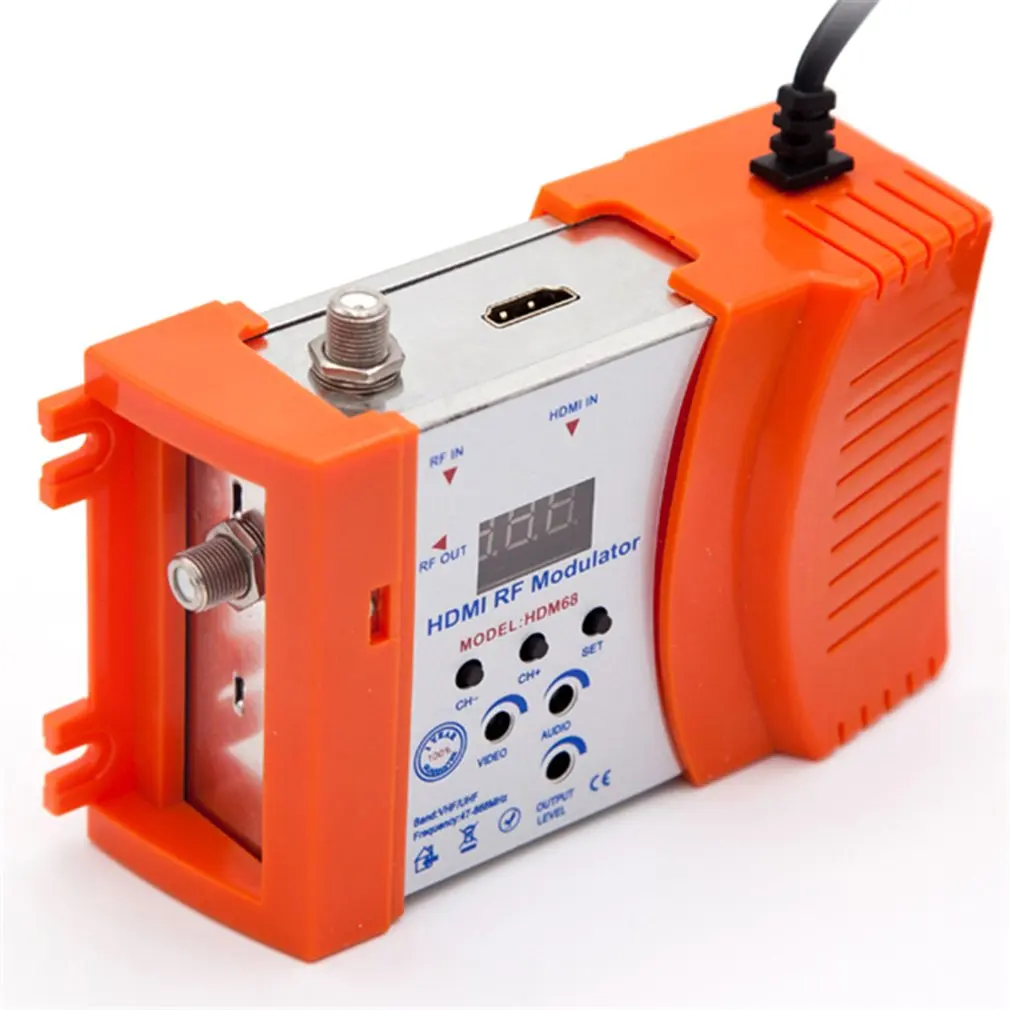 Цифровой модулятор HDM68 HDMI с AV на RF VHF UHF PAL/NTSC Стандартный Портативный для ЕС