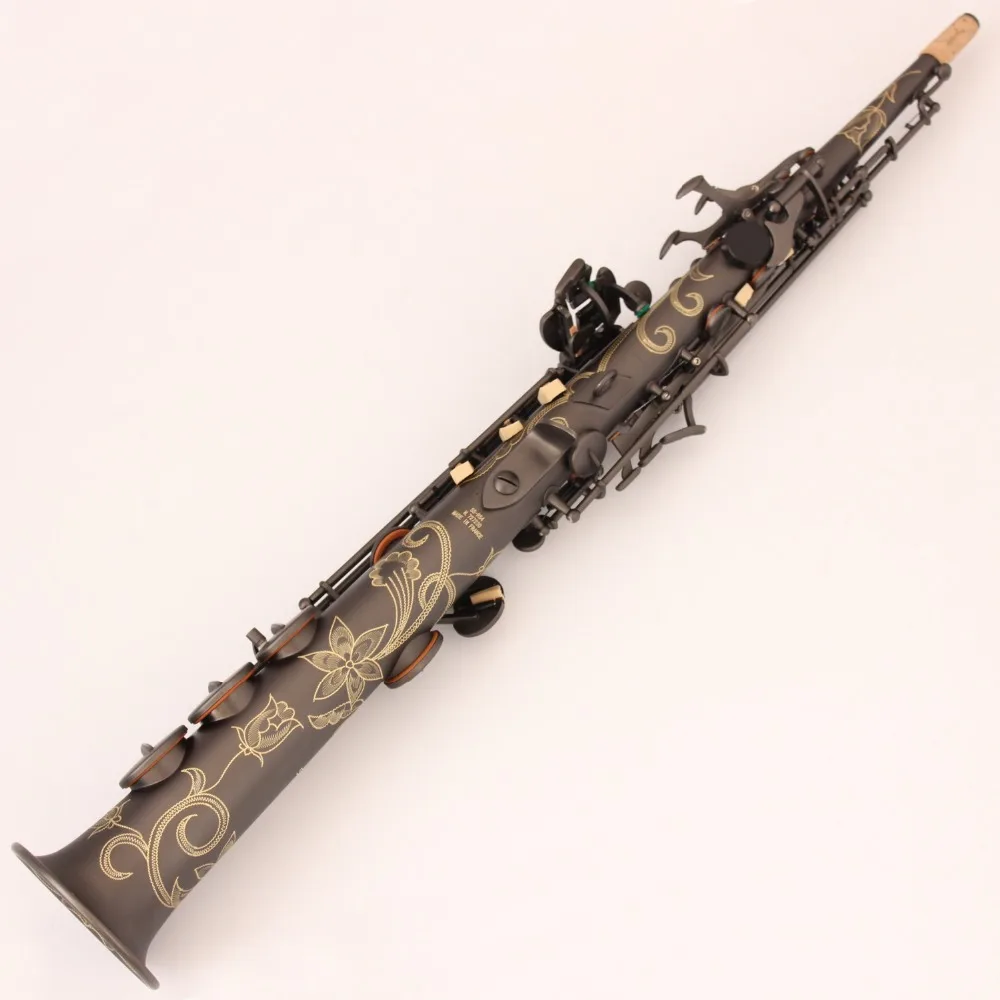 Музыкальный Fancier-клуб сопрано саксофон Ссылка 54 черный лак b-плоский сопрано Sax R54 с Чехол мундштук трости шеи