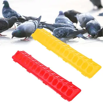 

Plastic Flip-Top Bird Poultry Feeder Long Trough Farm Animal Feeding Tool Chicken Pigeons Dove Drink Water Dishes Dispenser C42