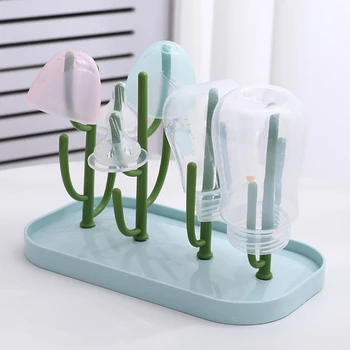 

Drying Rack Bathroom Home Cactus Shape Cup Holder Drain Large Capacity ABS Detachable Simple Storage Kitchen Countertop