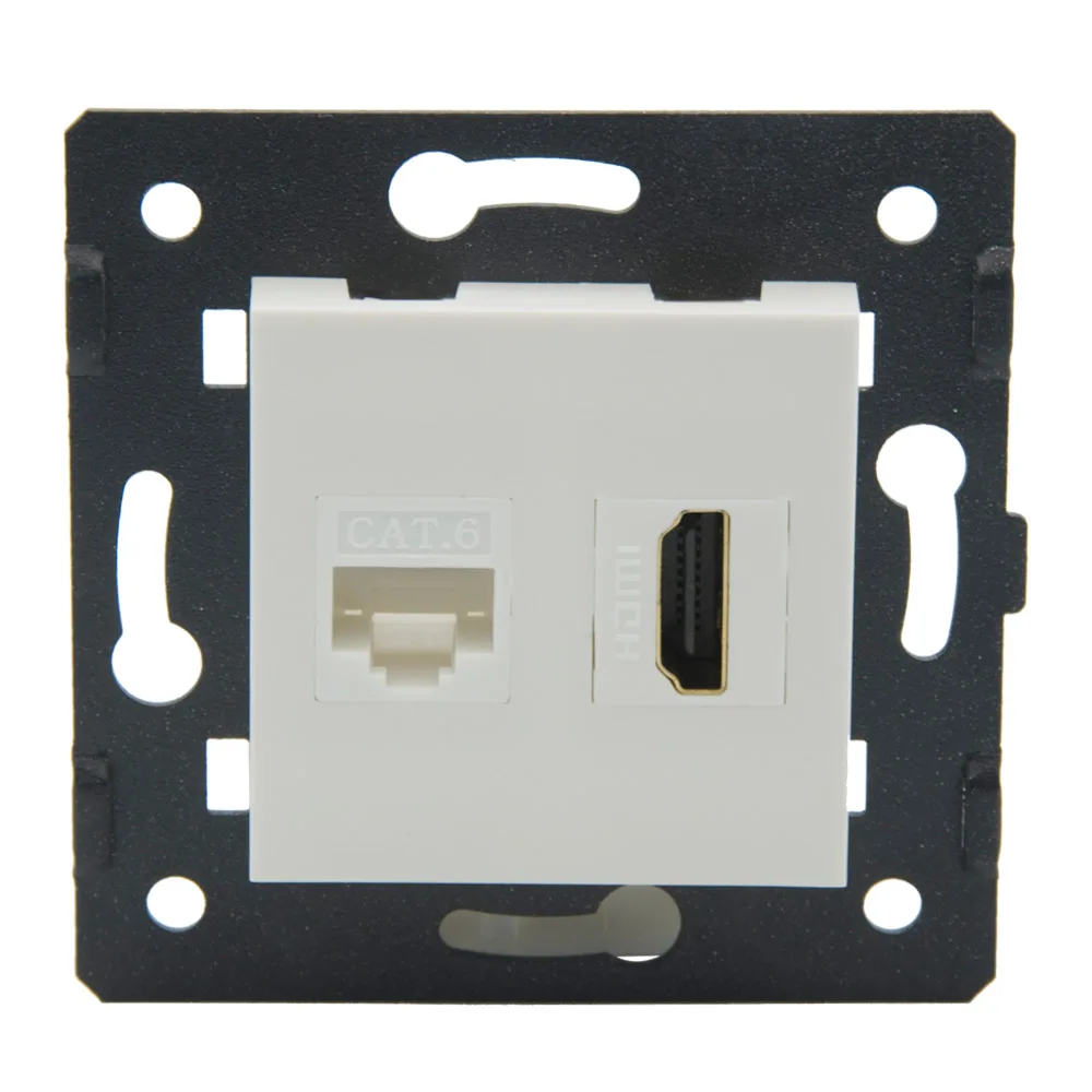 ЕС 80 стиль HDMI CAT6 RJ45 гнездо к гнезду настенная пластина| |