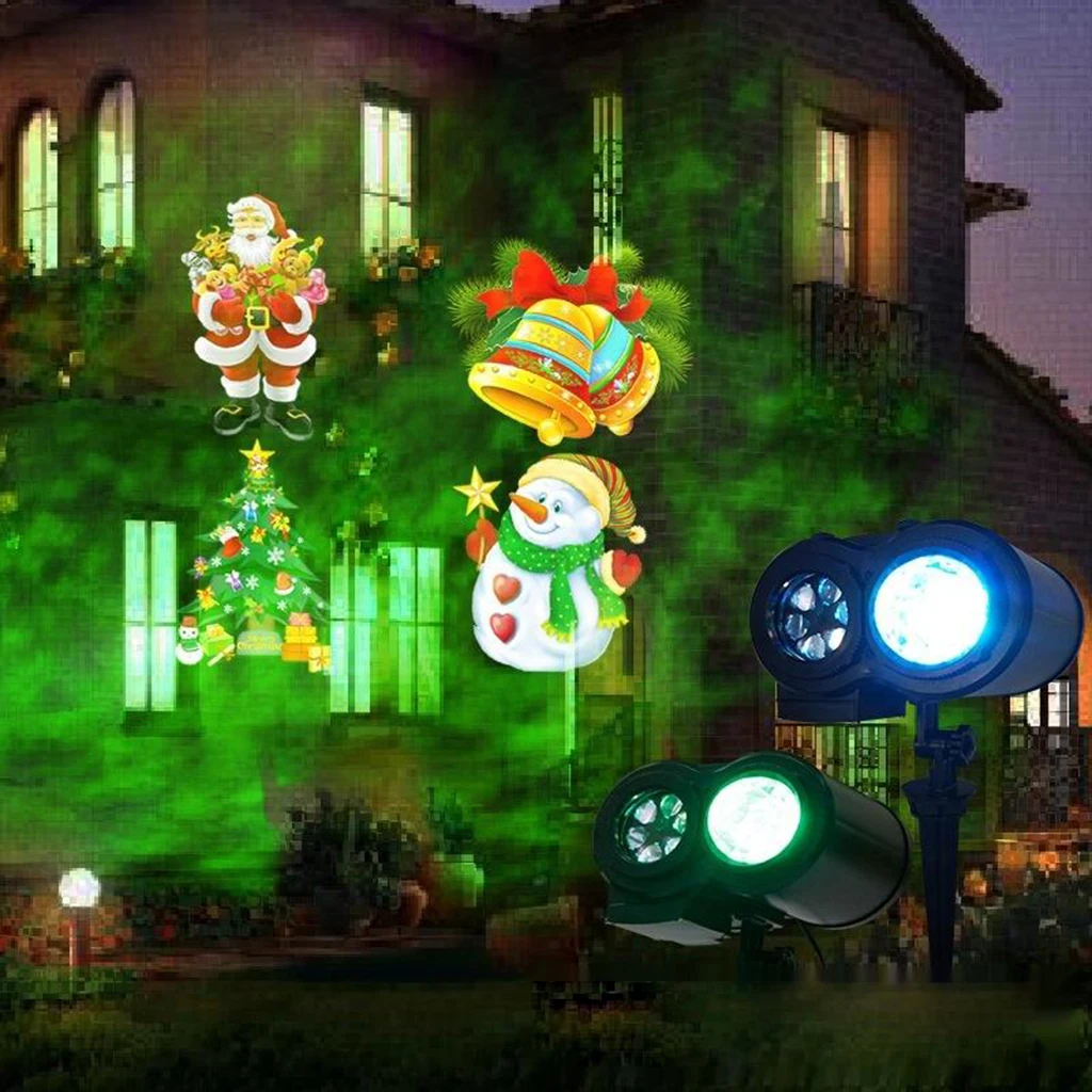 LED Light Projector, Christmas Rotating Projector Lamp, Waterproof Decoration Lighting on Halloween Holiday Birthday Wedding