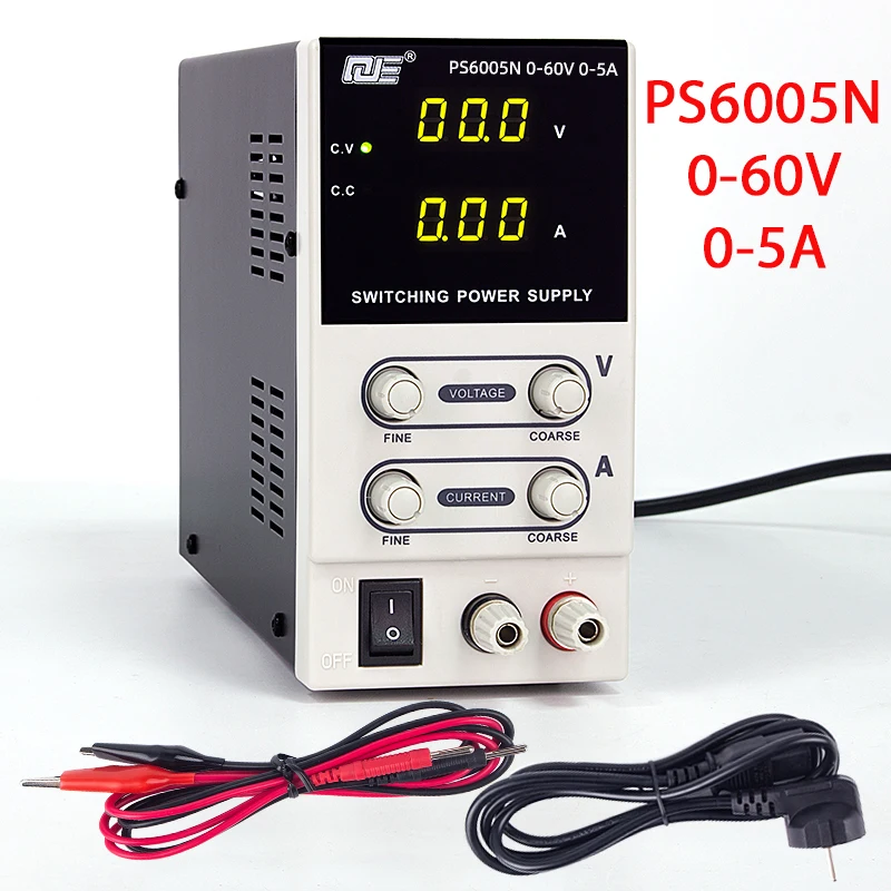 

Mini DC Power Supplies New 3KG High Quality Switching DC power Supply 60V 5A Adjustable Laboratory 0.1V 0.01A Digital Display