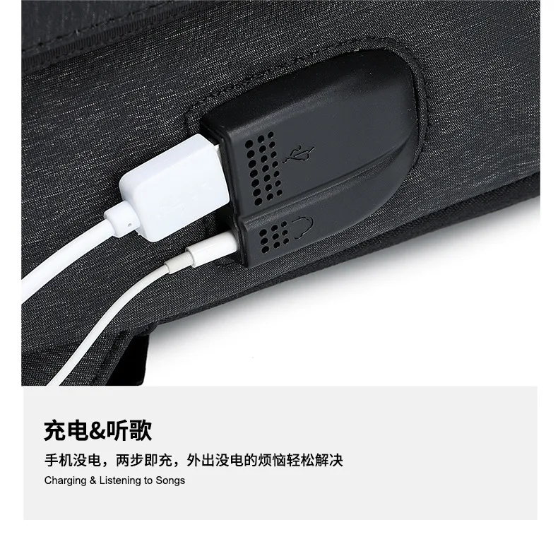 Модная Простая USB Компьютерная сумка, мужской деловой рюкзак, Мужская трендовая дорожная сумка, Повседневная Студенческая водонепроницаемая сумка