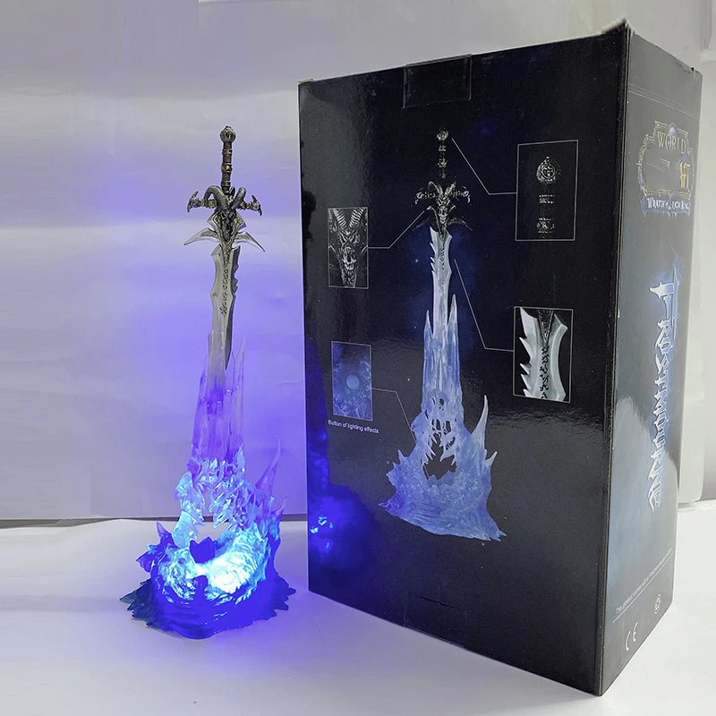 WOW Артас оружие Frostmourne меч с светодиодный освещения Figma Starz ПВХ движущаяся фигурка