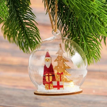 

Illuminated decor in glass "Festive ball" 8x8x7 cm