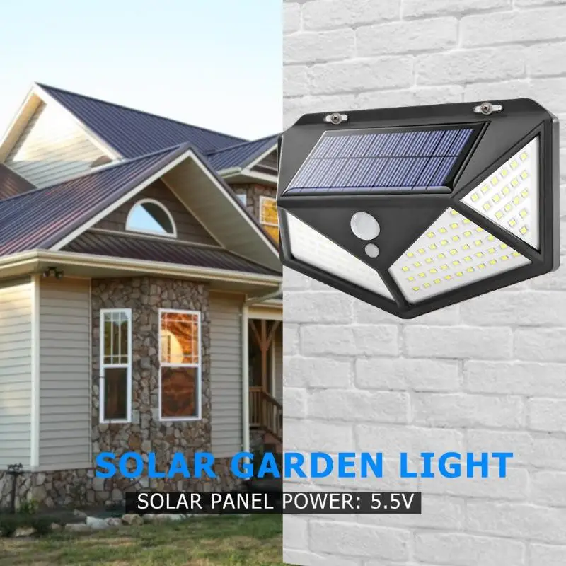

114 LED 2400mA Solar Energy Saving Light Motion Sensor Wall Yard Security Light High Conversion Low Power Consumption