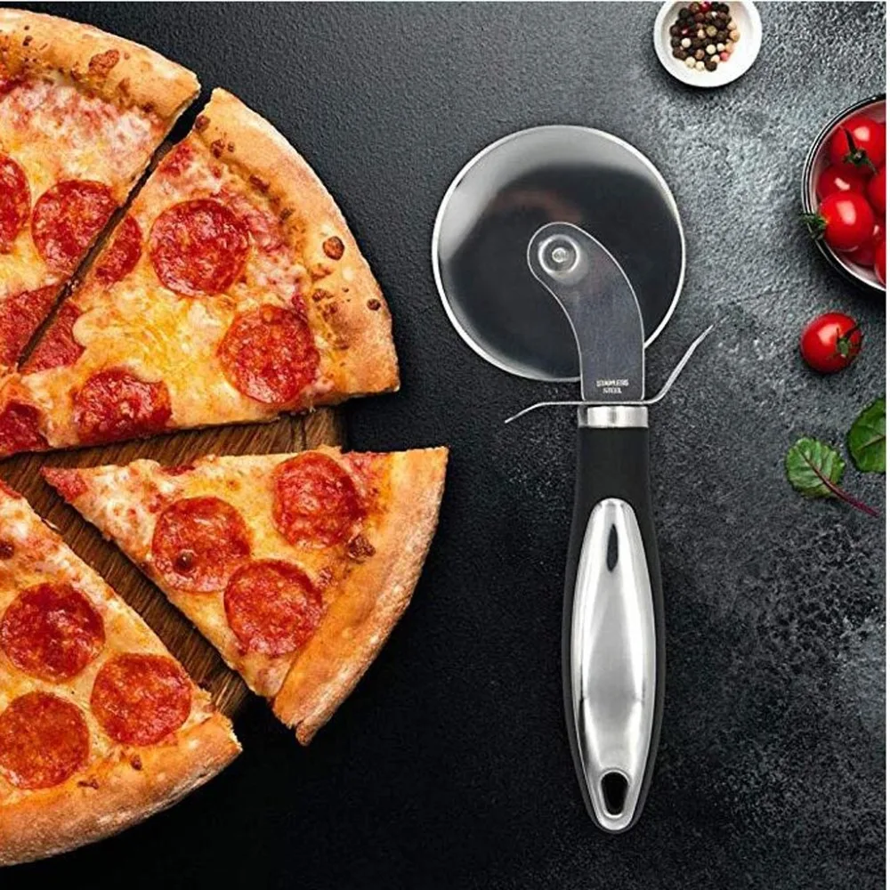 Stainless steel pizza cut cake pastry pancake pie round food slicer wheel slicer blade for easy thin and crisp pizza 30O7 (10)