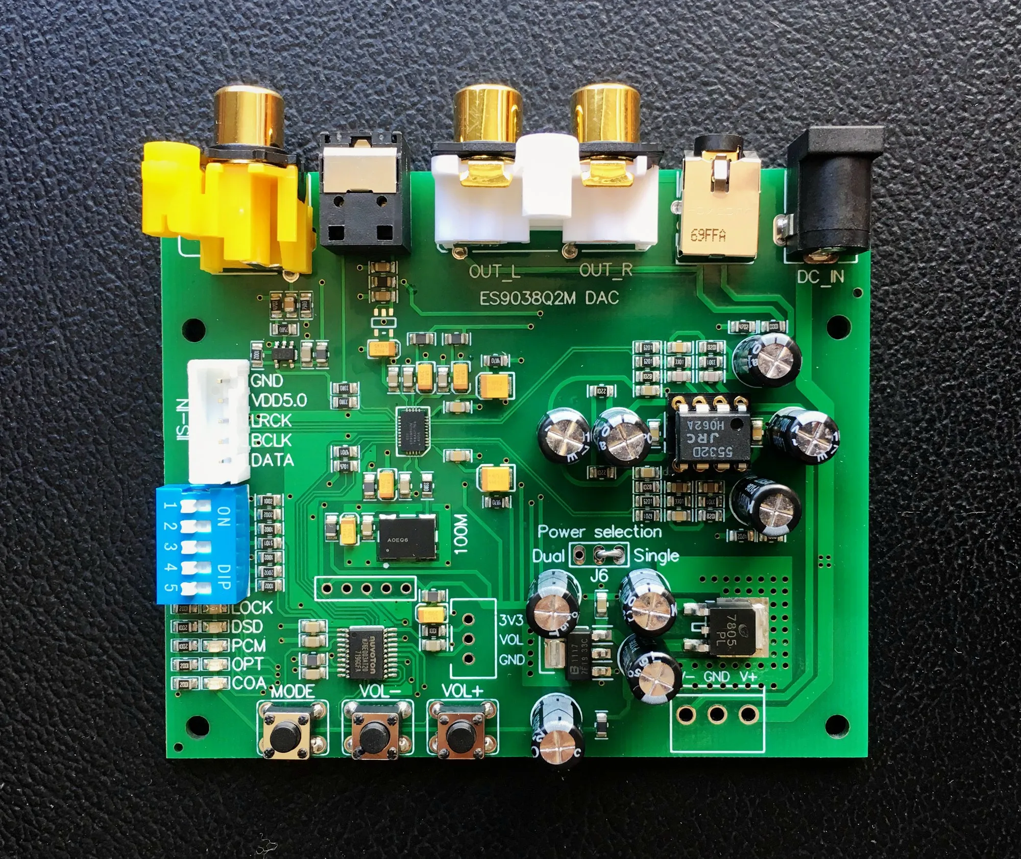 

ES9038Q2M I2S IIS DSD DOP Coaxial Fiber SPDIF Digital Audio DAC Decoder Board