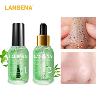 

LANBENA Face Serum Blackhead Remover Shrinking Pore Skin Care Acne Treatment Deep Cleaning Smoothing Firming Essence Beauty Set