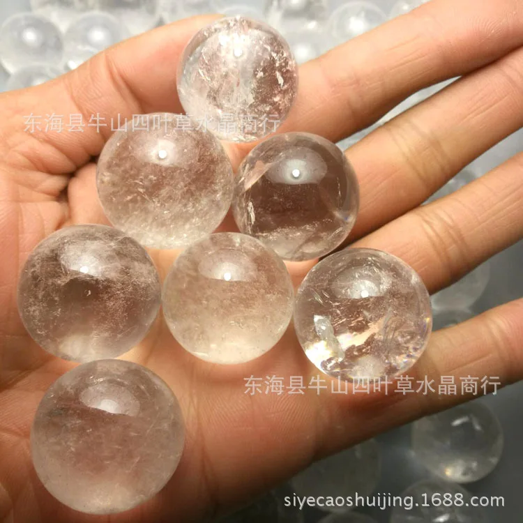 Natural White Crystal Ball Brazil White Crystal Small round Ball Wholesale Buddhist Offering Feng Shui Ball Diameter 12-30 Milli