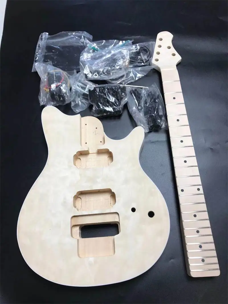 MM1F 2 Dualcoil Pickups Unfinished DIY Electric Guitar 22 Frets 13