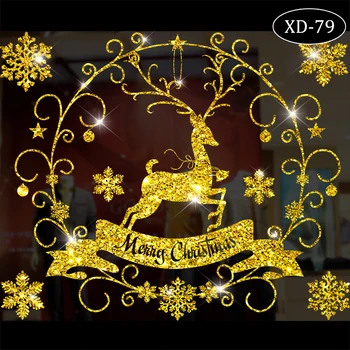 

Merry Christmas Wall Stickers Window Glass Stickers Christmas Decorations For Home Christmas Ornaments Xmas New Year