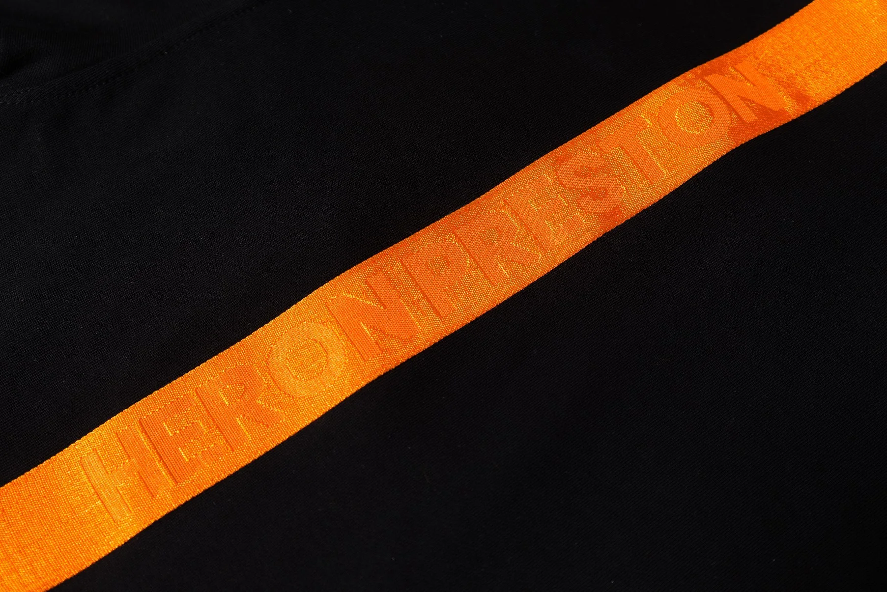 HP Black Orange High Quality Terry Lettered Joint Hem Hoodie Men And Women Couples Loose-Fit Celebrity Style Hoodie