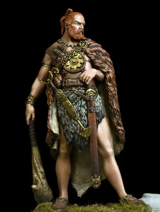 

1/24 75mm ancient Europe warrior with base Resin figure Model kits Miniature gk Unassembly Unpainted
