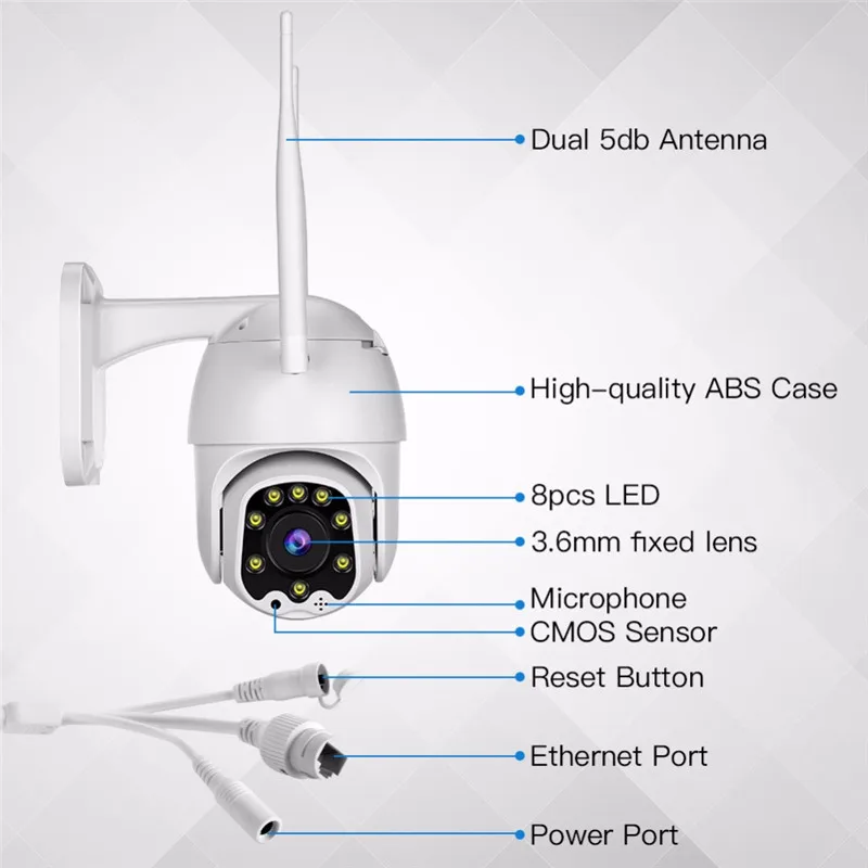 DIGOO DG-HD820 1080P HD ptz-камера наружного наблюдения умный дом безопасности IP камера двухстороннее аудио Беспроводная камера ночного видения Wi-Fi камера видеонаблюдения