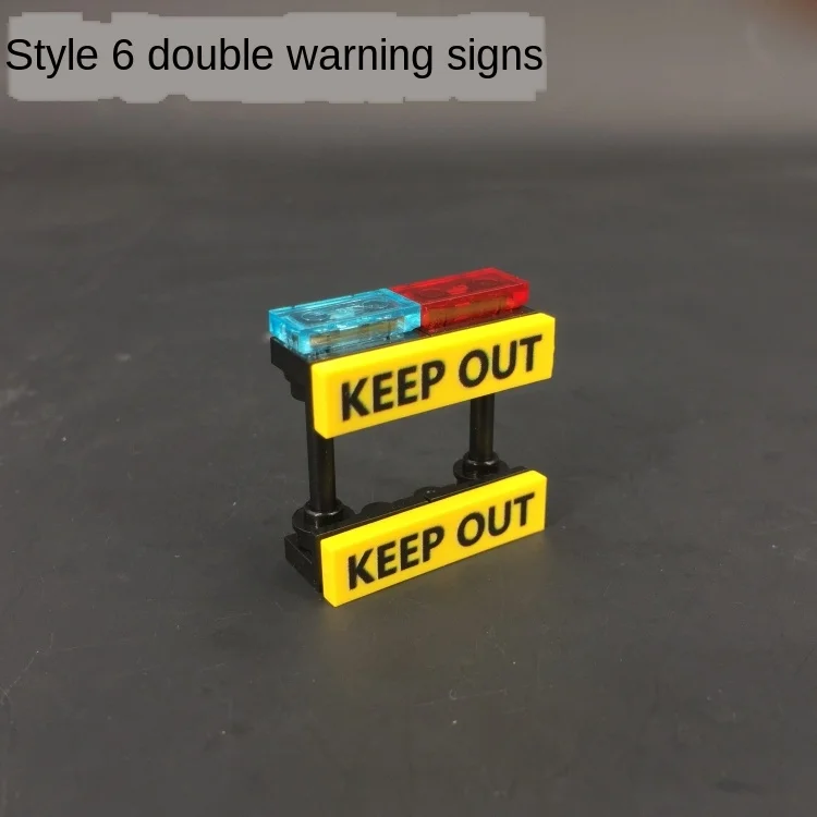

City Building Blocks Accessories Street MOC Road Signs Warning Signs Small Building Block Toys for Children
