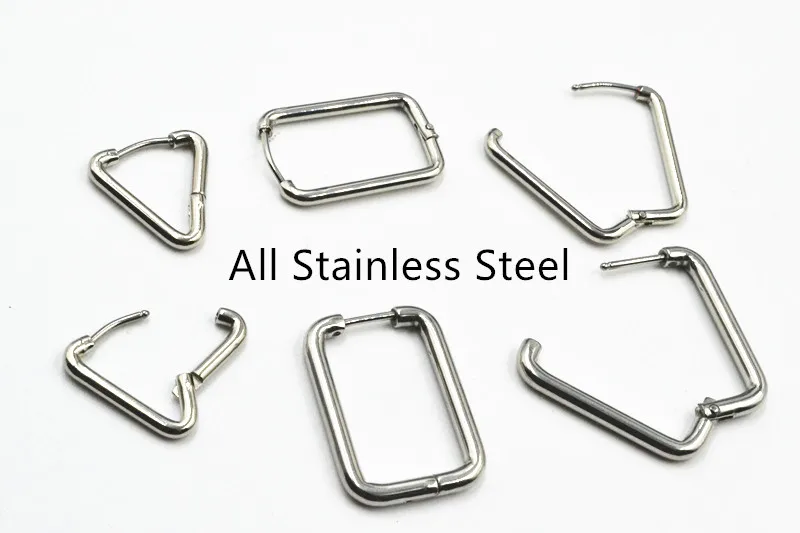 

Серьги-кольца мужские/женские, из нержавеющей стали серьги в форме треугольника, 50 шт.