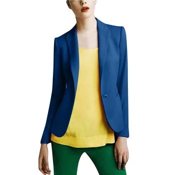 

Women's blazer блейзер блейзер женский jacket blazer feminino blazer mujer Solid Color Long-Sleeved Button Slim Blazer Coat#3/55