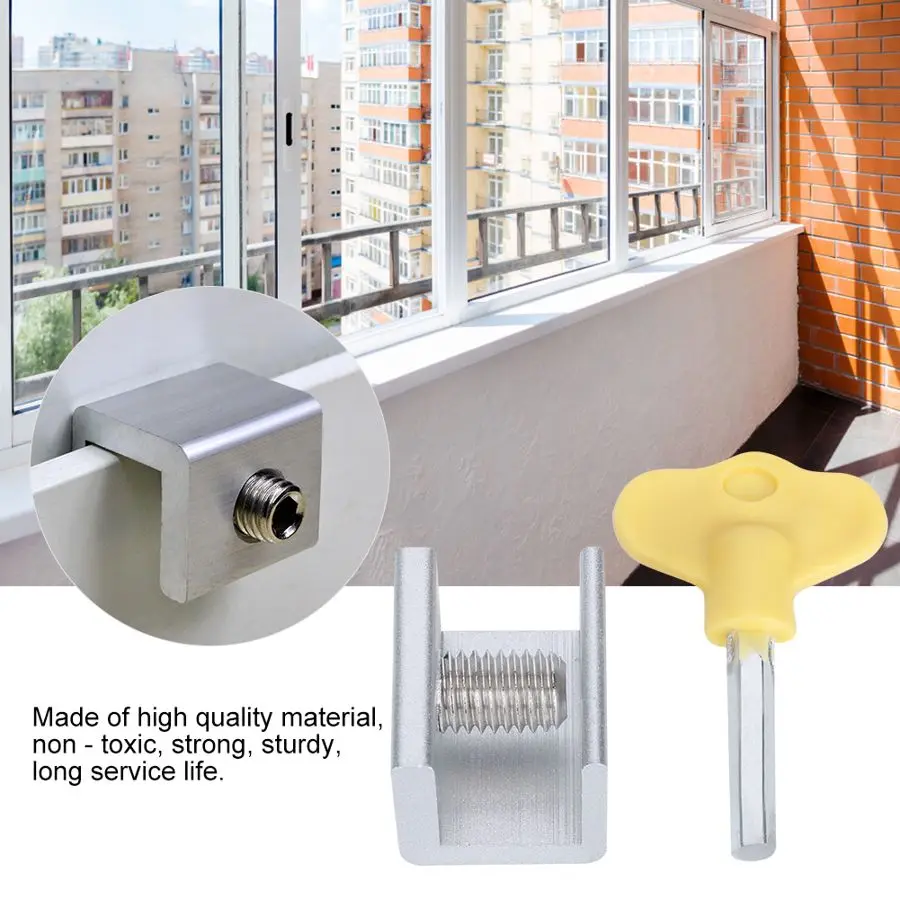 

10 Set Sliding Door Window Locks Padlock Stop Aluminum Alloy Door Lock Frame Security Lock with Keys Safety Key Lock