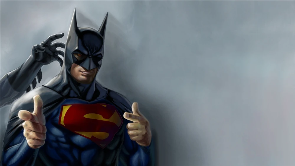 11Attaboy Art print art Modern Print Poster DC heros on canvas Batman Bruce Wayne Batman mix Superman Clark Kent DC comics movie poster superbatman Home decor 