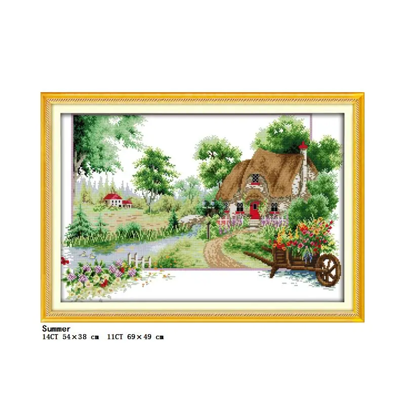 Four Seasons Scenery Series Cross Stitch Kit DIY Landscape Pattern 14CT 11CT Embroidery Set Needlework Home Decoration Painting cross stitch kit cross stitch tools
