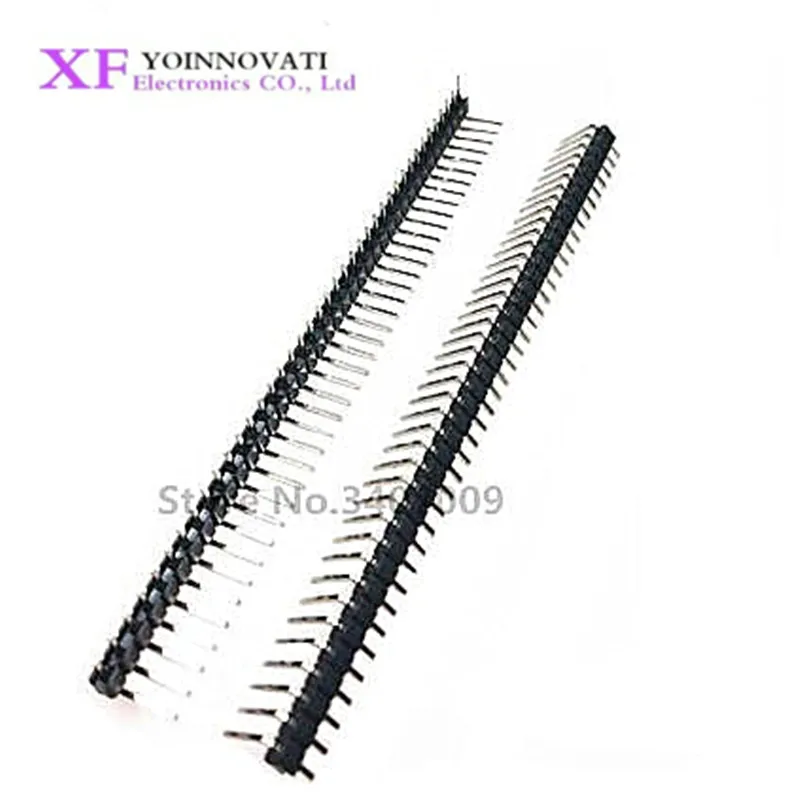 200pcs 1x 40 Pin 2.54 mm Right Angle Single Row Header Male 90 degrees Needle Connector | Электронные компоненты и