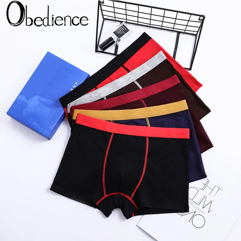 

2019 Men's plain cotton underwear breathable boxer shorts men's underwear free of freight new