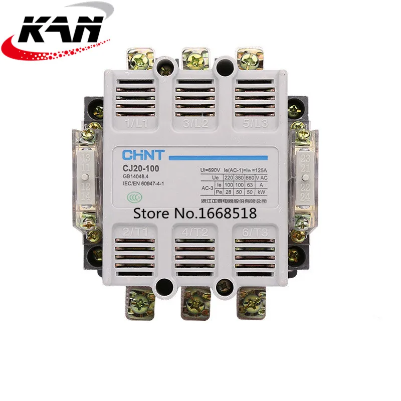 CHINT AC Контактор CJ20-100A AC ПИТАНИЕ напряжение вспомогательный контакт 2 Нормально открытый 2 нормально закрытый