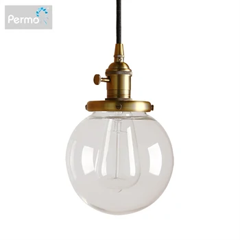 

Permo 5.9" Modern Pendant Lights Fixture Vintage Glass Globe Pendant Ceiling Lamps Luminaire Dining Room Hanglamp Loft Decor