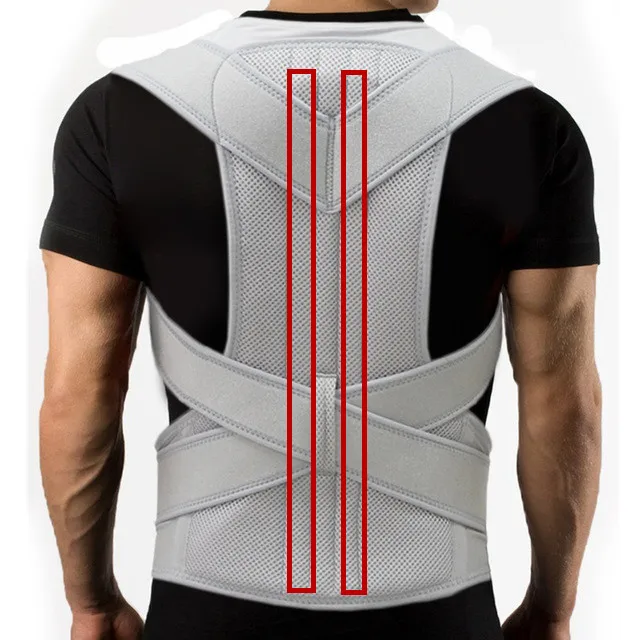 Silver Black Adjustable Back Posture Corrector Brace Support Belt Spine Shoulder Lumbar Posture Correction Women And Men XXL