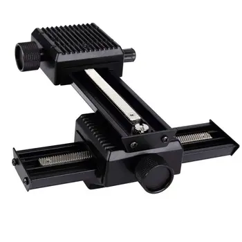 

4 Way Focusing Rail Slider Bracket for DSLR Camera Macro Focus Photography for Canon Nikon Sony (Black)