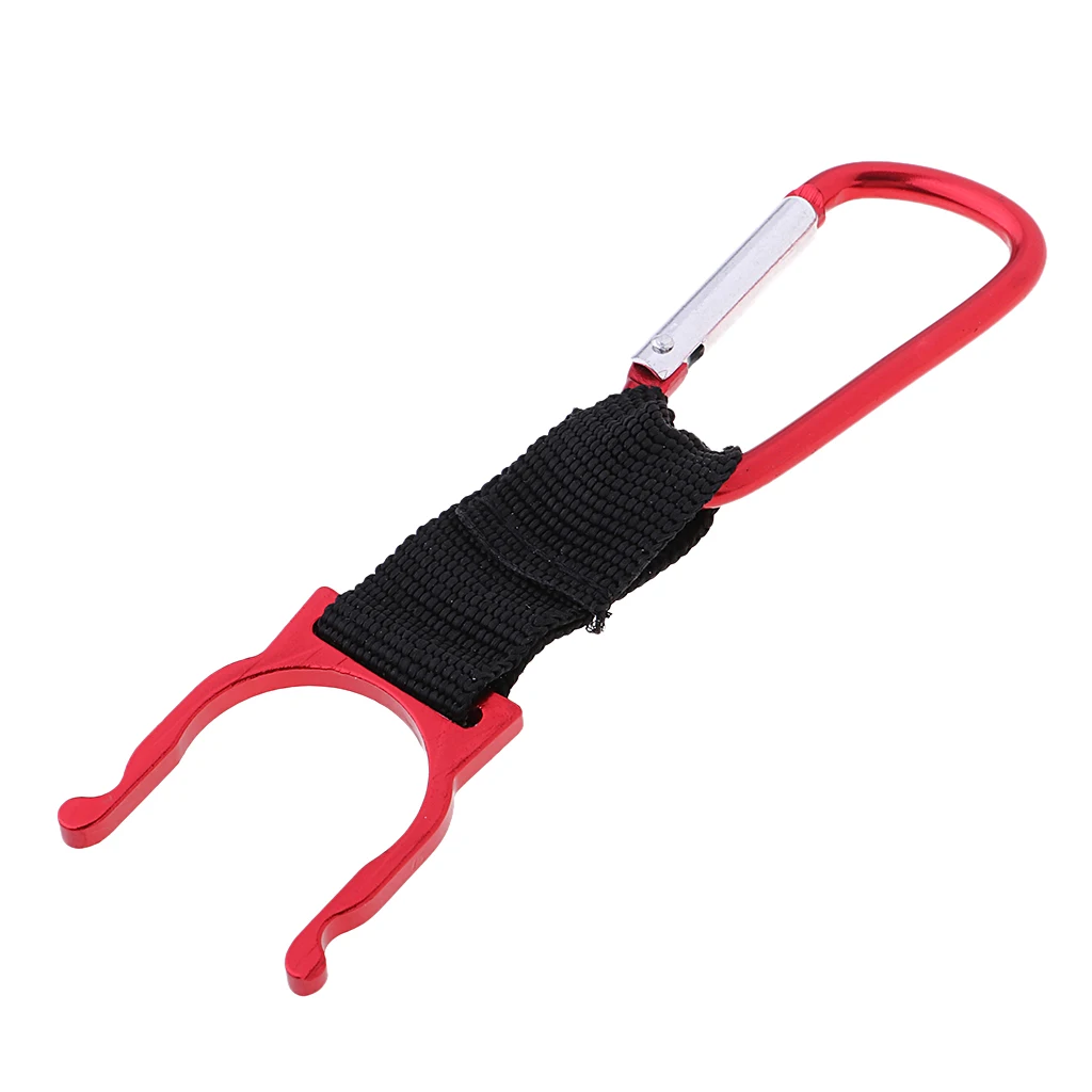 Water Bottle Carabiner D Ring Cup Flask Hook Holder with Aluminum Alloy Keyring Belt Clip for Fishing