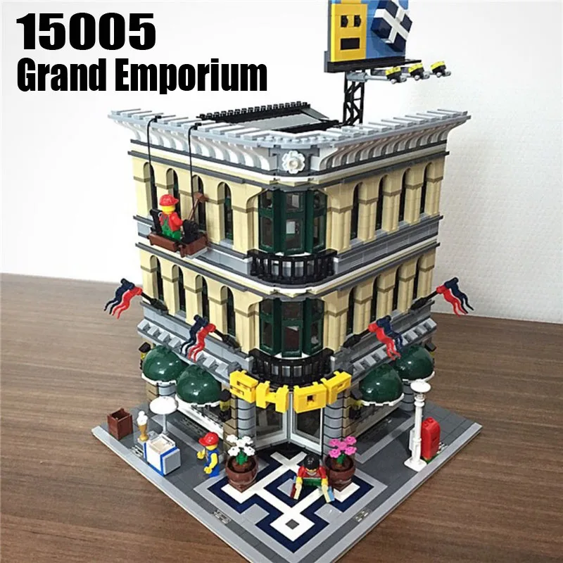 15005 15001 Creator Expert вид на улицу города большой торговый центр комплекты Модель Строительные Конструкторы совместимые части игрушек 10211
